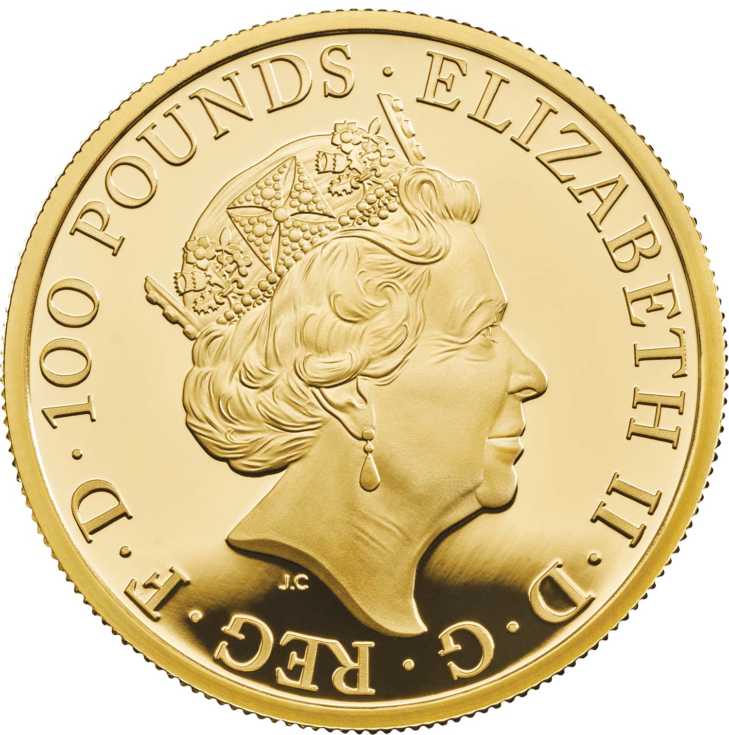 Reverse of 2020 Lunar Year Of The Rat UK One Ounce Gold Proof Coin