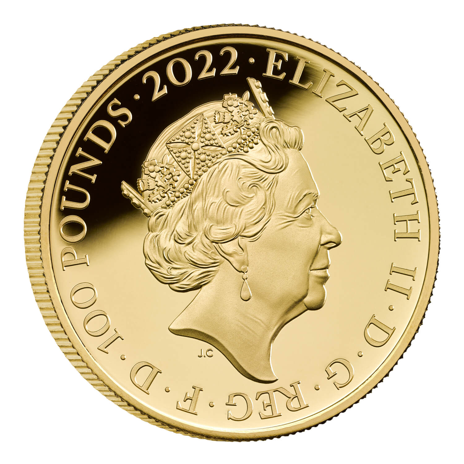 Obverse of 2022 City Views London UK 1oz Gold Proof Coin