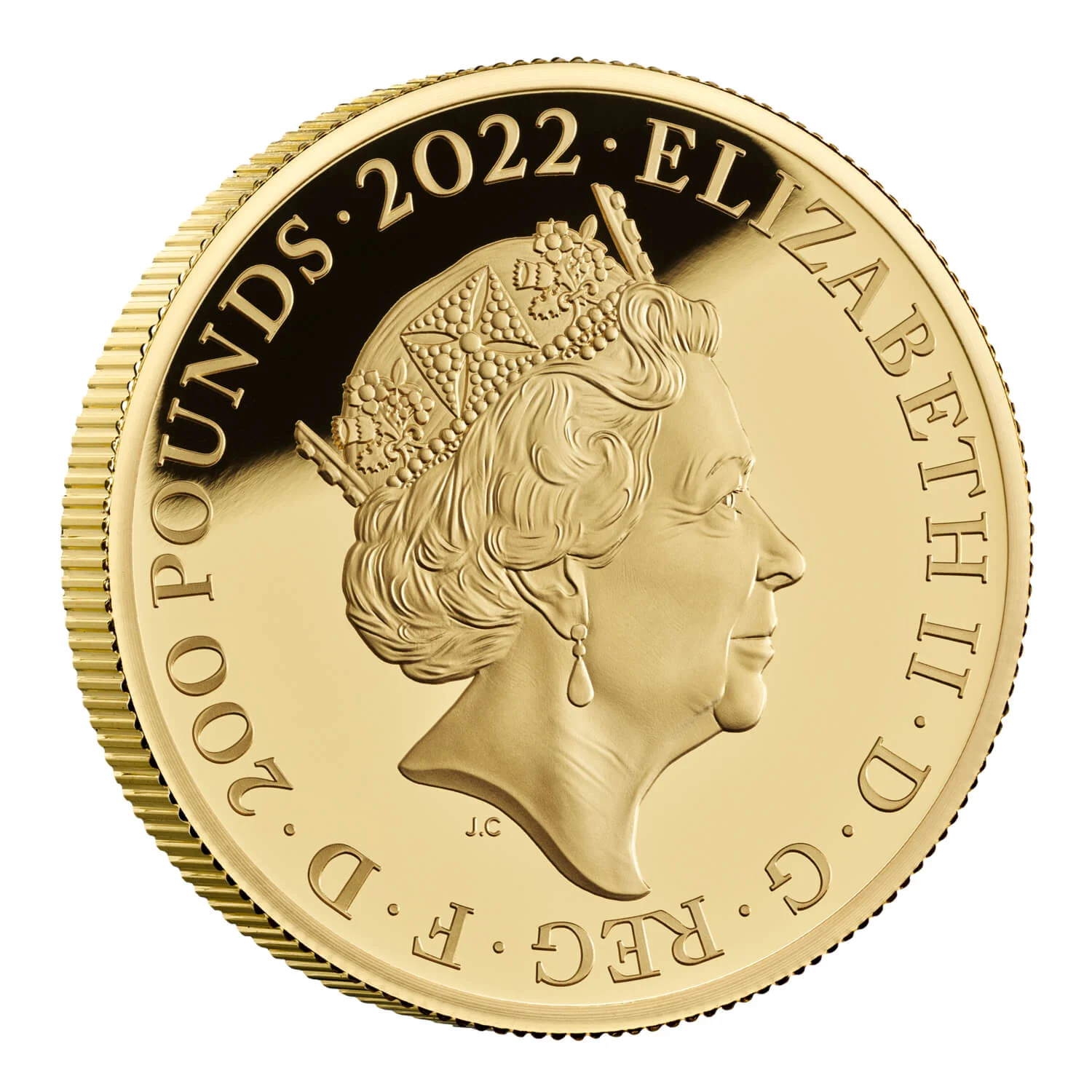 Obverse of 2022 City Views London UK 2oz Gold Proof Coin