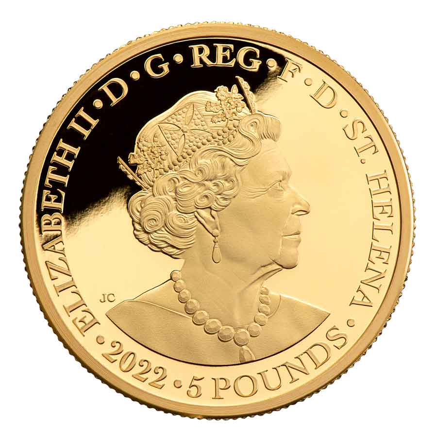 Obverse of 2022 Faerie Queene 1oz Gold Proof Coin