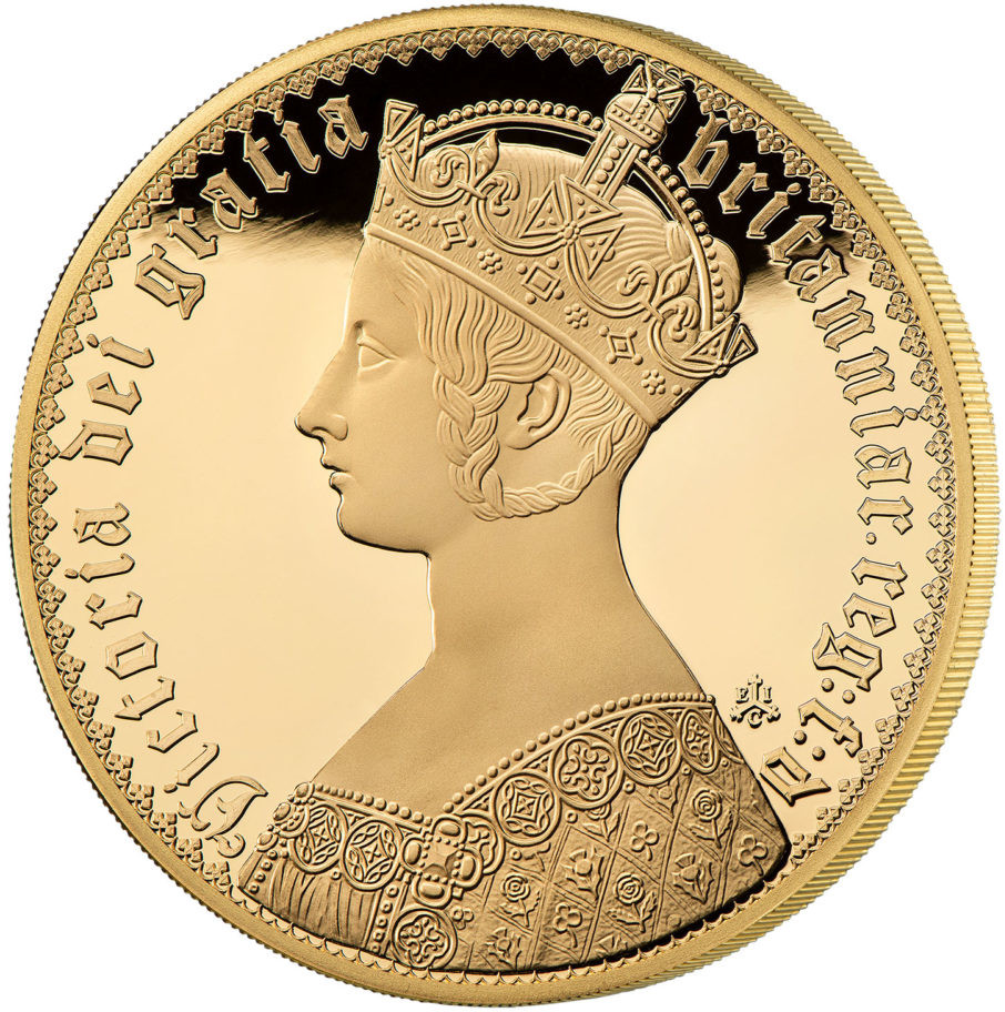 Reverse of 2022 Masterpiece Gothic Victoria Crown 5oz Gold Proof Coin