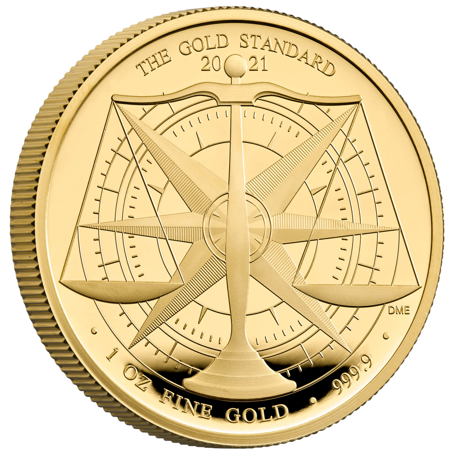 Design / reverse of 2021 The Gold Standard UK One Ounce Gold Proof Coin
