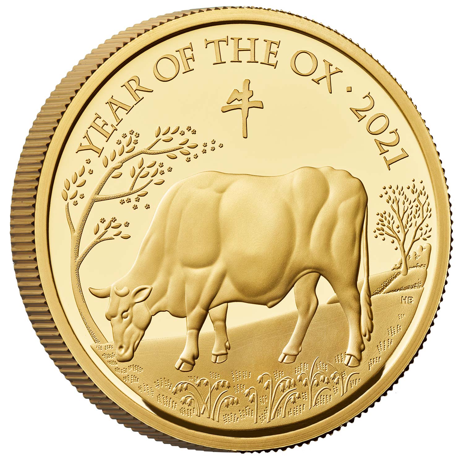 Design / reverse of 2021 Lunar Year Of The Ox United Kingdom One Ounce Gold Proof Coin