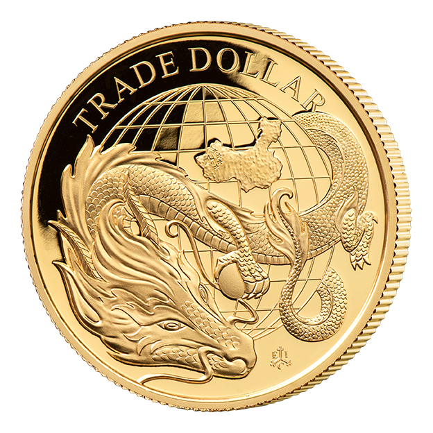 Obverse of 2021 Modern Chinese Trade Dollar 1oz Gold Proof Coin