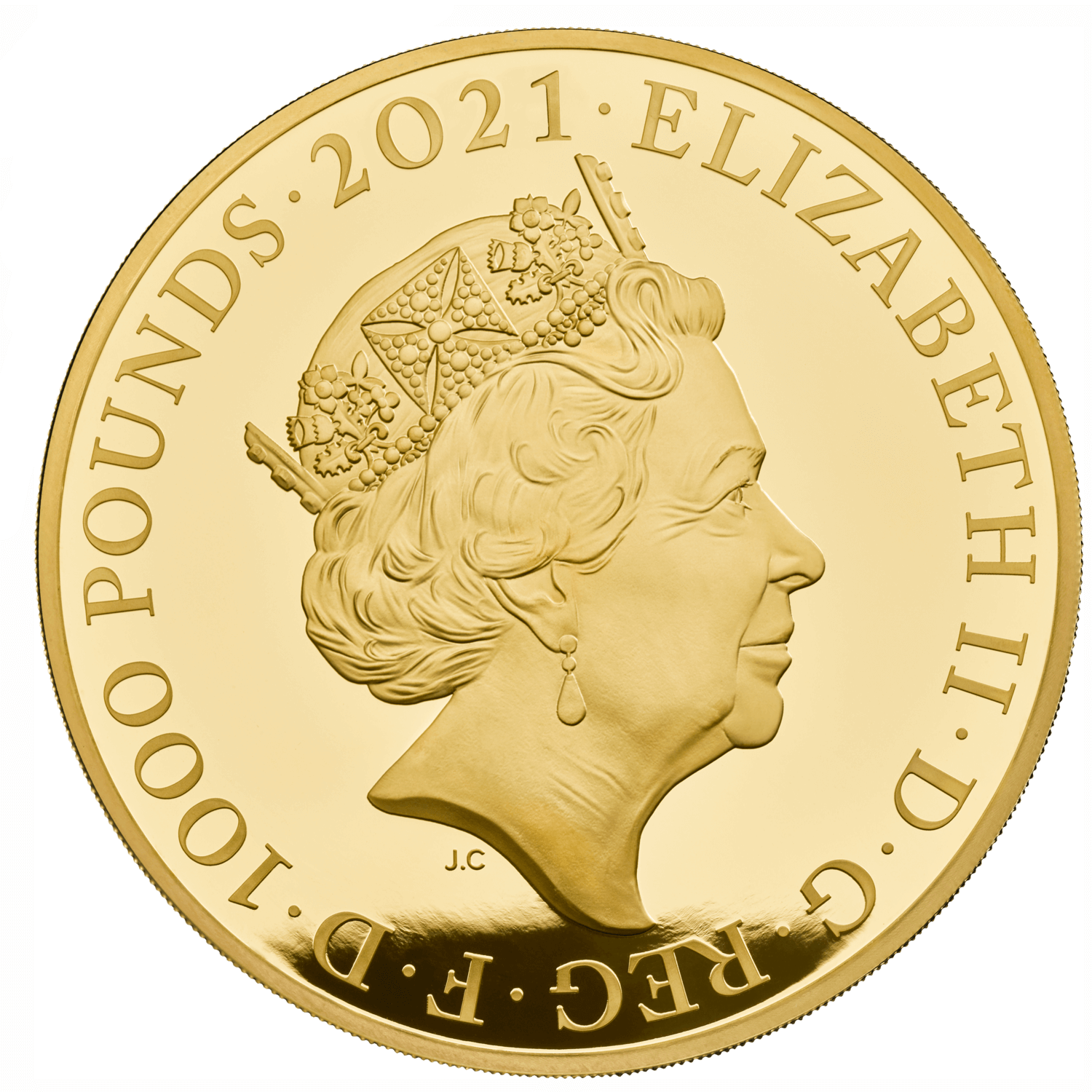 Portrait / obverse of 2021 The Who UK Gold Proof Kilo Coin