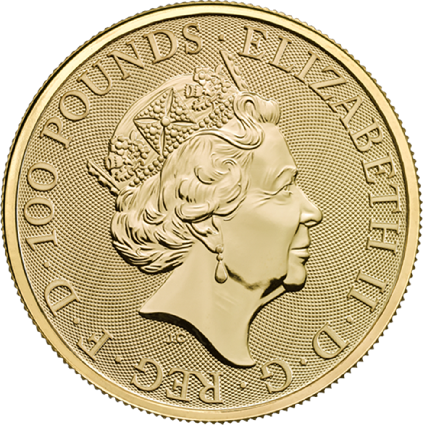 Portrait / obverse of 2021 The Queen’s Beasts Completer 1oz .9999 Gold Bullion Coin